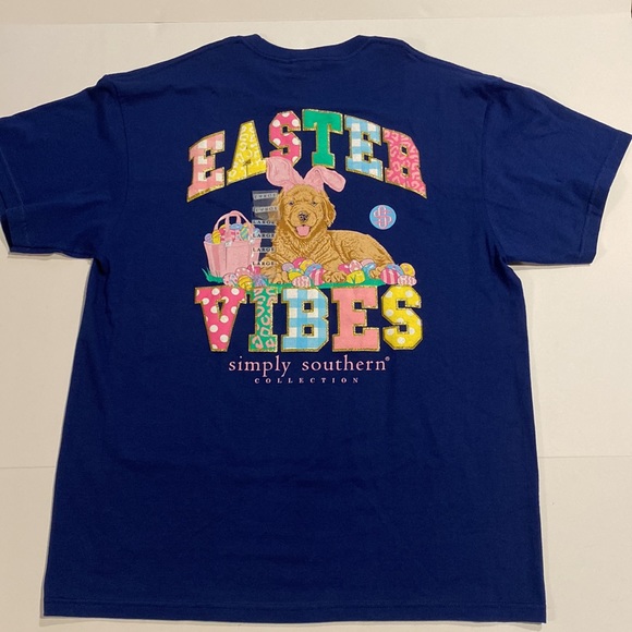 Simply Southern Large Easter Vibes Cotton Graphic Tee Shirt New D31 - Picture 2 of 13